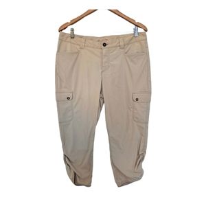 Eddie Bauer Khaki Tan Soft Nylon Athletic Hiking Cropped Capri Pants sz10